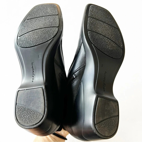 Easy Spirit Pitney Black Leather Ankle Boot Women’s Size 8 Smooth Mixed Media - Picture 3 of 10